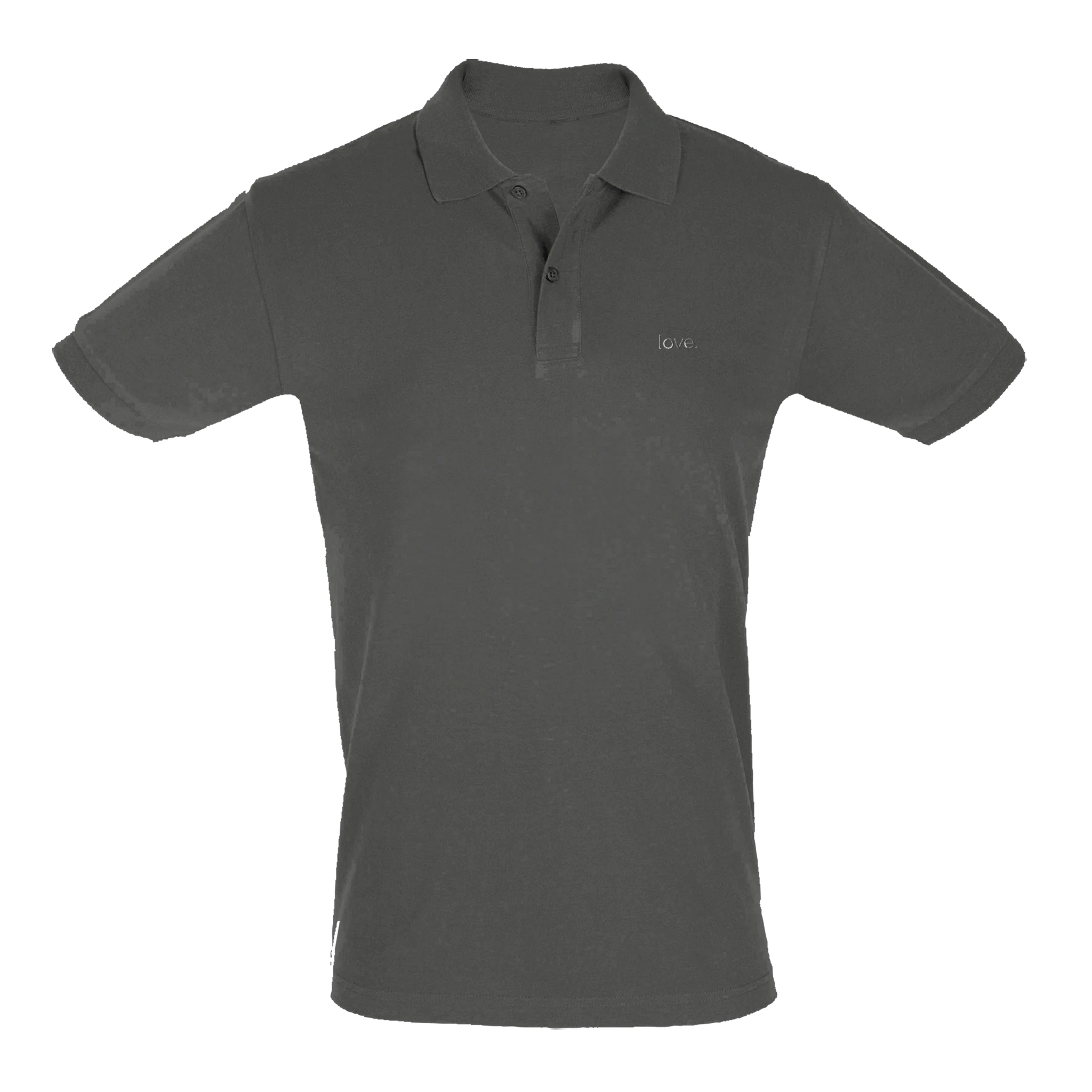 love. · Embroidered Men Polo Shirt Charcoal Melange - BM ink.