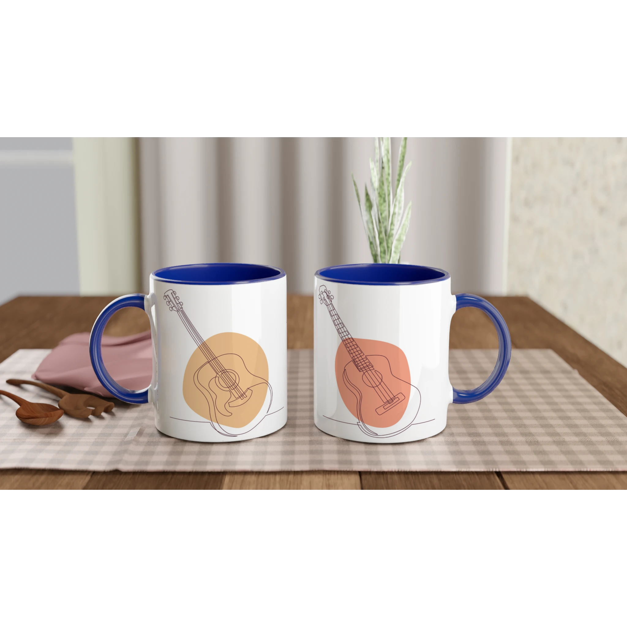 Ceramic Mug · Acoustic Guitars Ceramic Blue Both Guitars - BM ink.