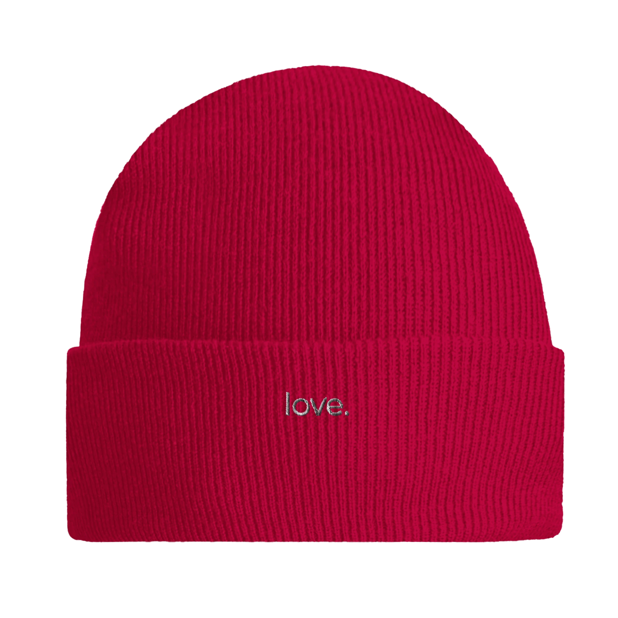 love. · Embroidered Beanie Classic Red - BM ink.