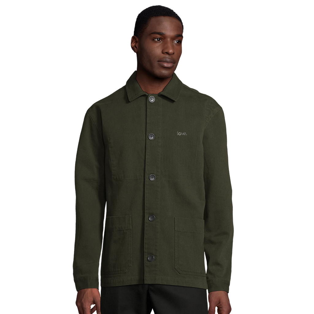 love. · Embroidered Adult Premium Jacket Deep Khaki - BM ink.