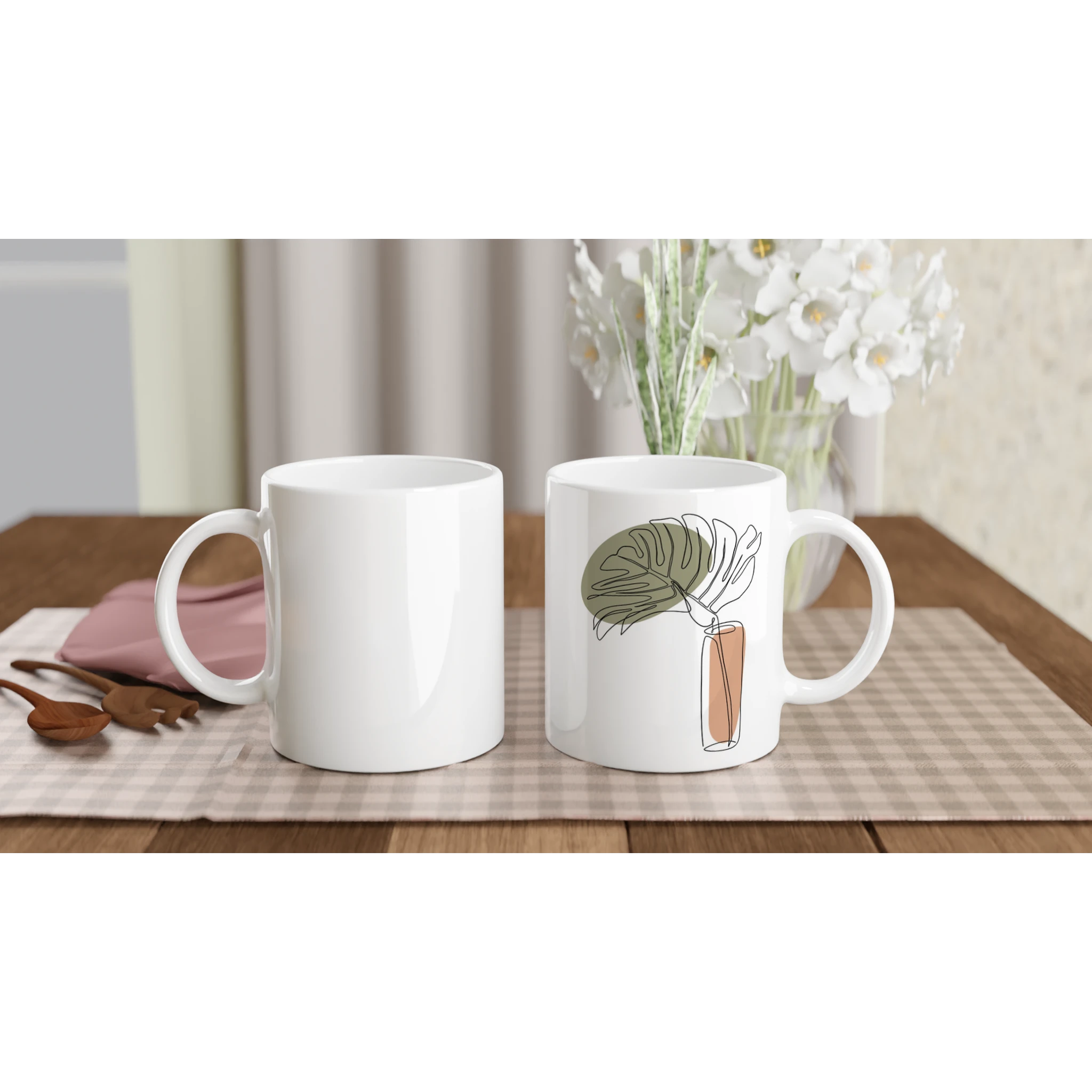 Calm Living · Ceramic Mug Ceramic White Right - BM ink.