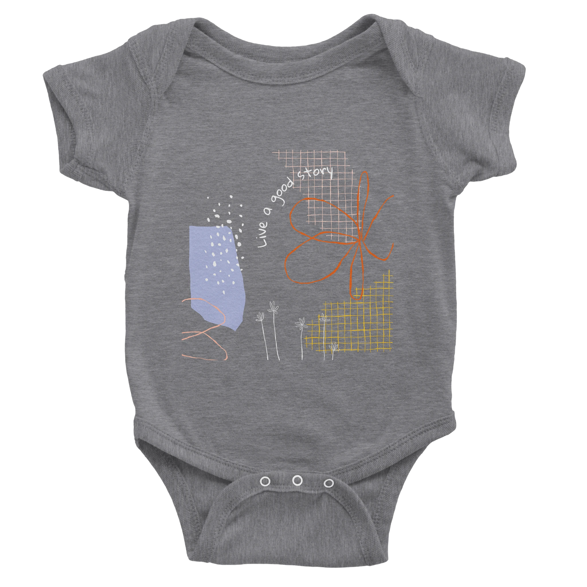 Baby Bodysuit · Live a Good Story Heather Gray - BM ink.