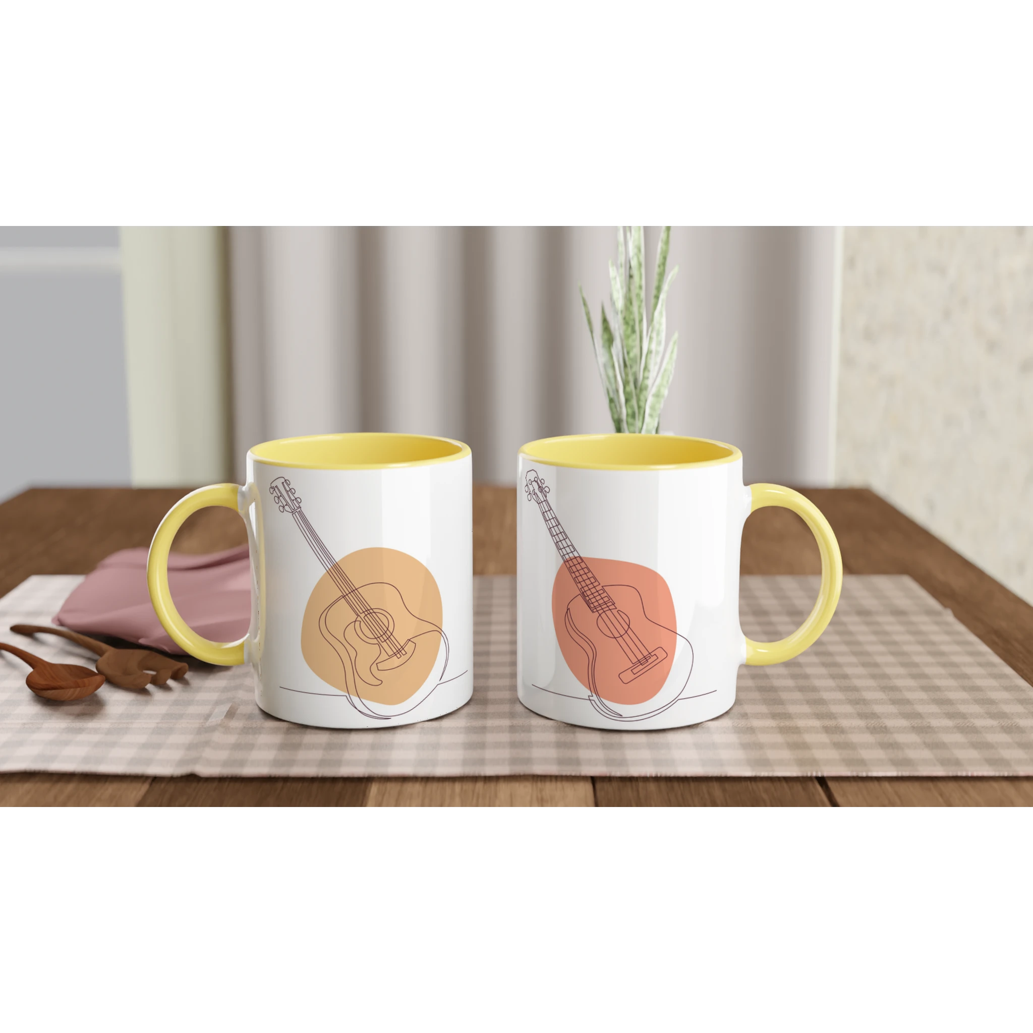 Ceramic Mug · Acoustic Guitars Ceramic Yellow Both Guitars - BM ink.