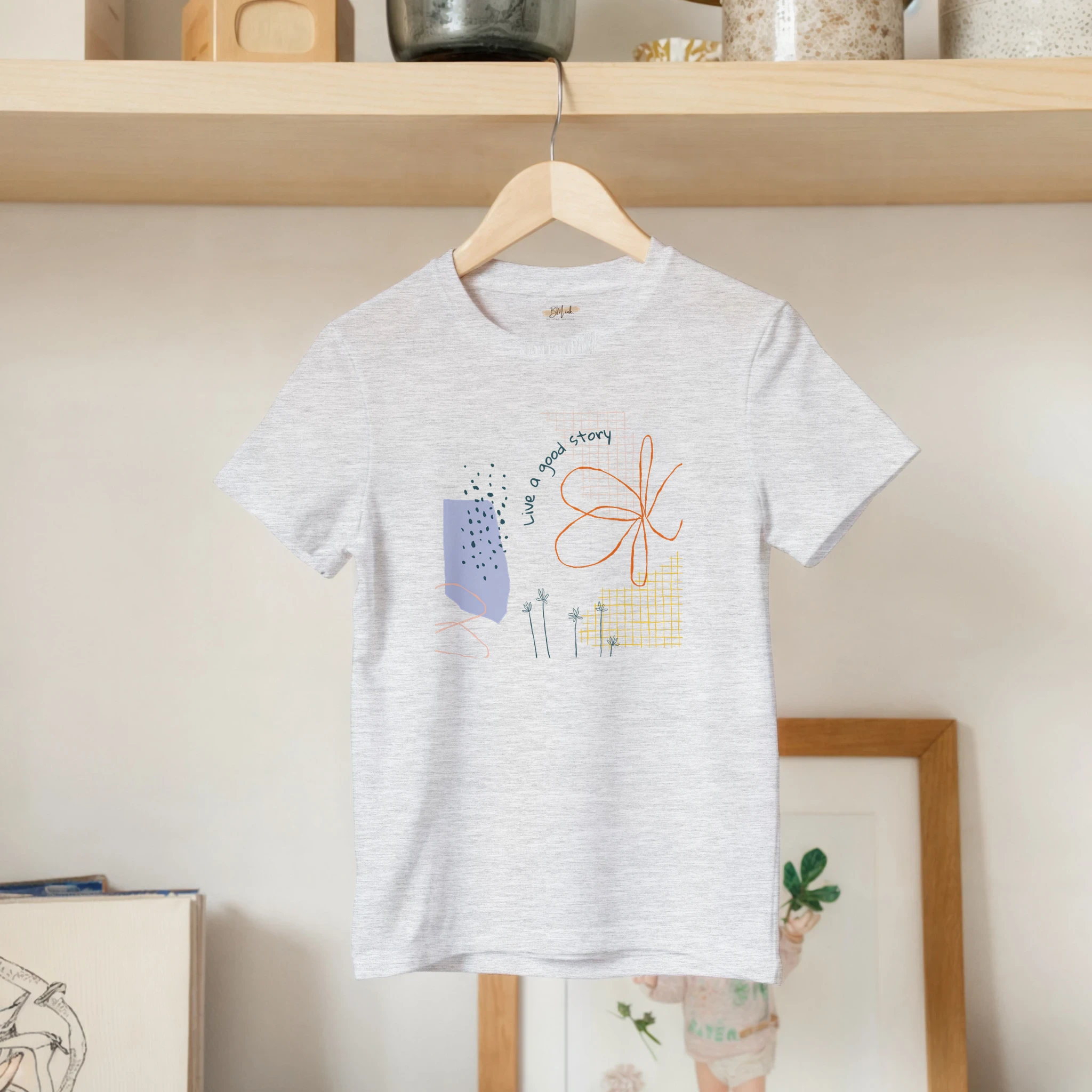 Kids T-Shirt · Live a Good Story Ash - BM ink.