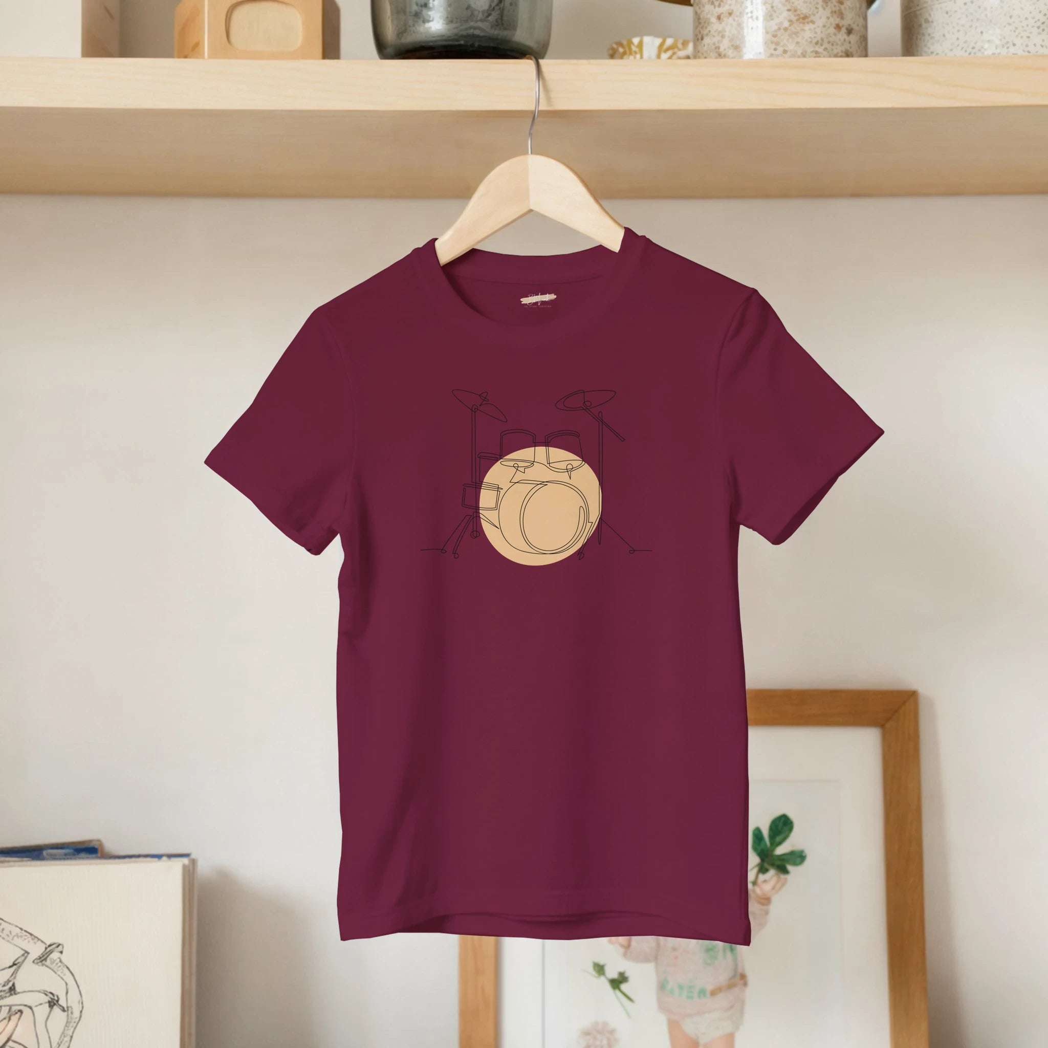 Kids T-Shirt · Drum Set (Light) Maroon - BM ink.