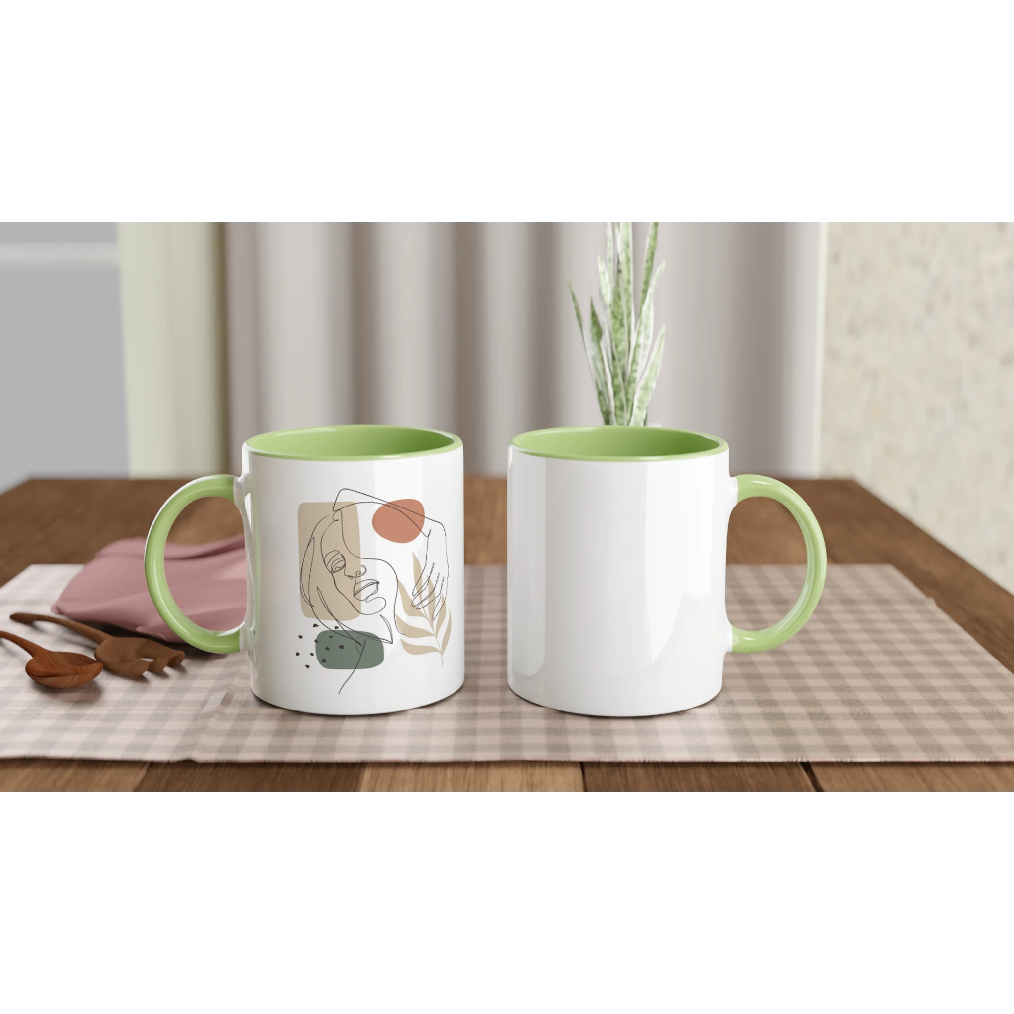 Soft Confidence · Ceramic Mug Ceramic Green Left - BM ink.