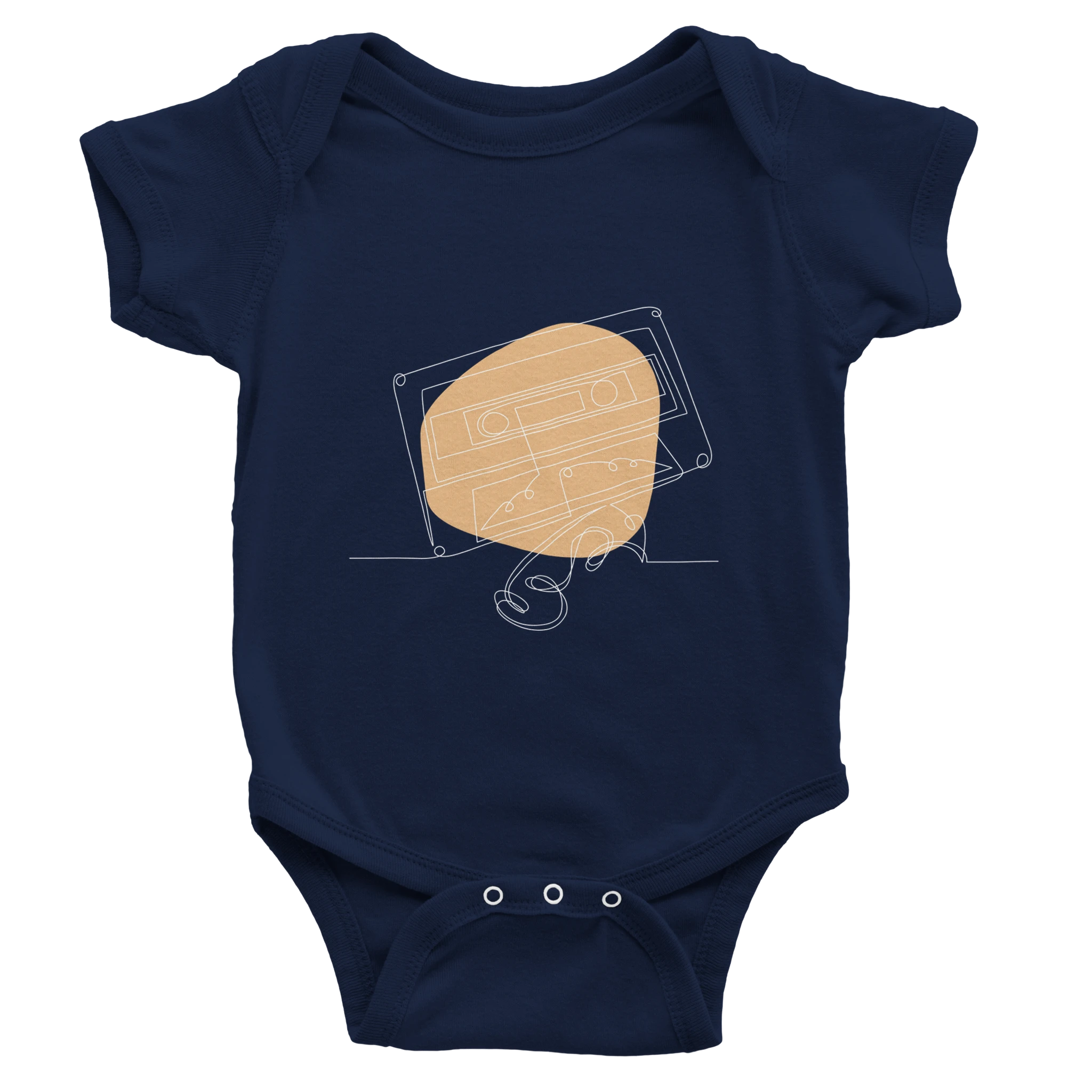 Baby Bodysuit · Audio Cassette Wrinkled Tape Navy - BM ink.