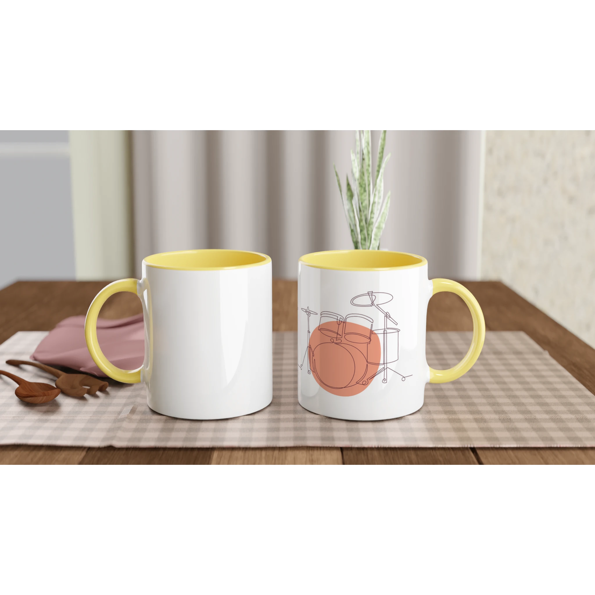 Ceramic Mug · Drum Sets Ceramic Yellow Bold Right - BM ink.