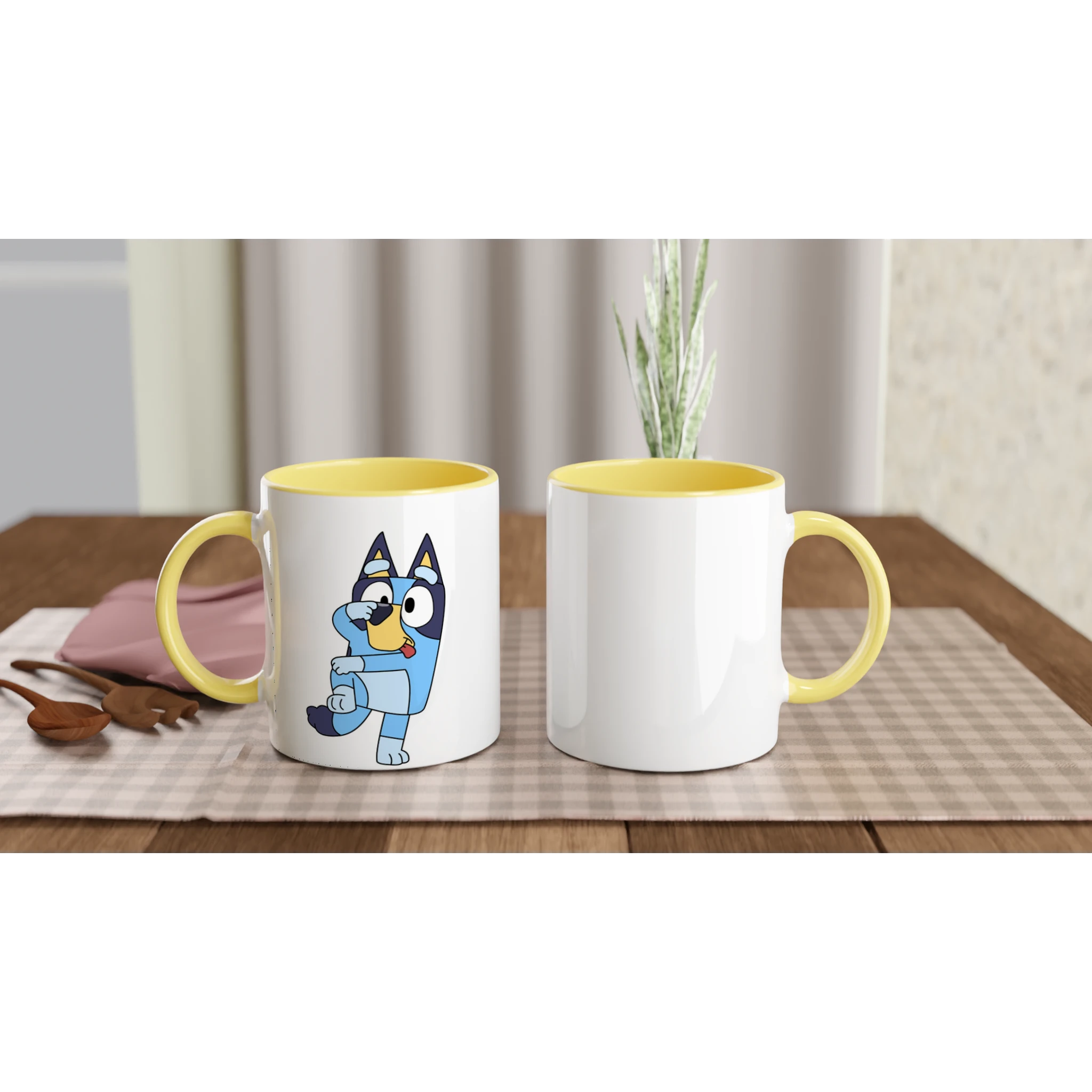 Ceramic Mug · Bluey Ceramic Yellow Bluey Left - BM ink.