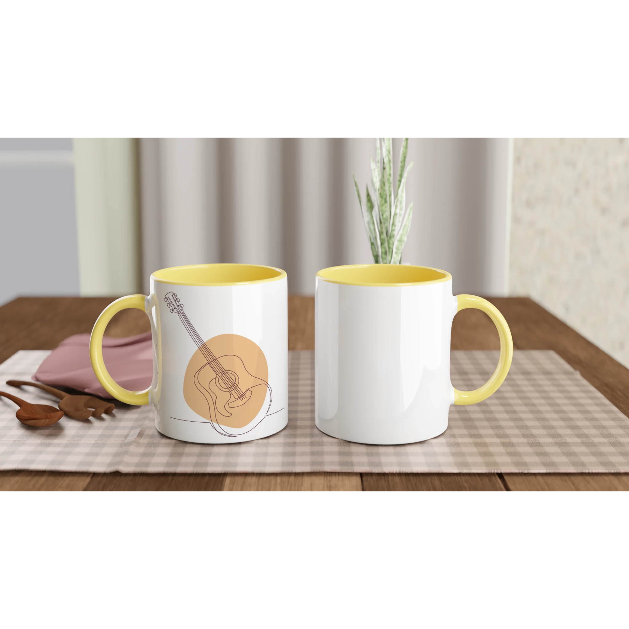 Ceramic Mug · Acoustic Guitars Ceramic Yellow Light Left - BM ink.
