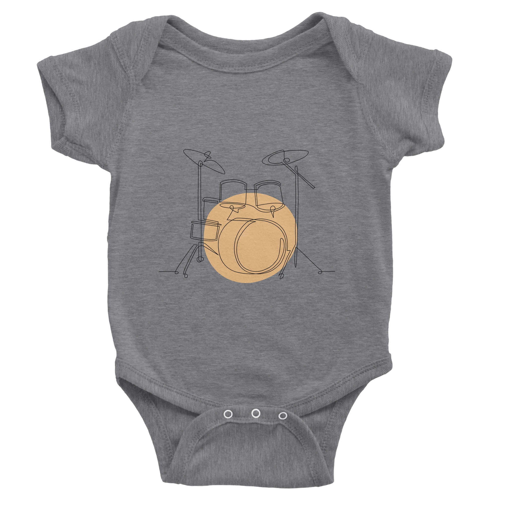 Baby Bodysuit · Drum Set (Light) Heather Gray - BM ink.
