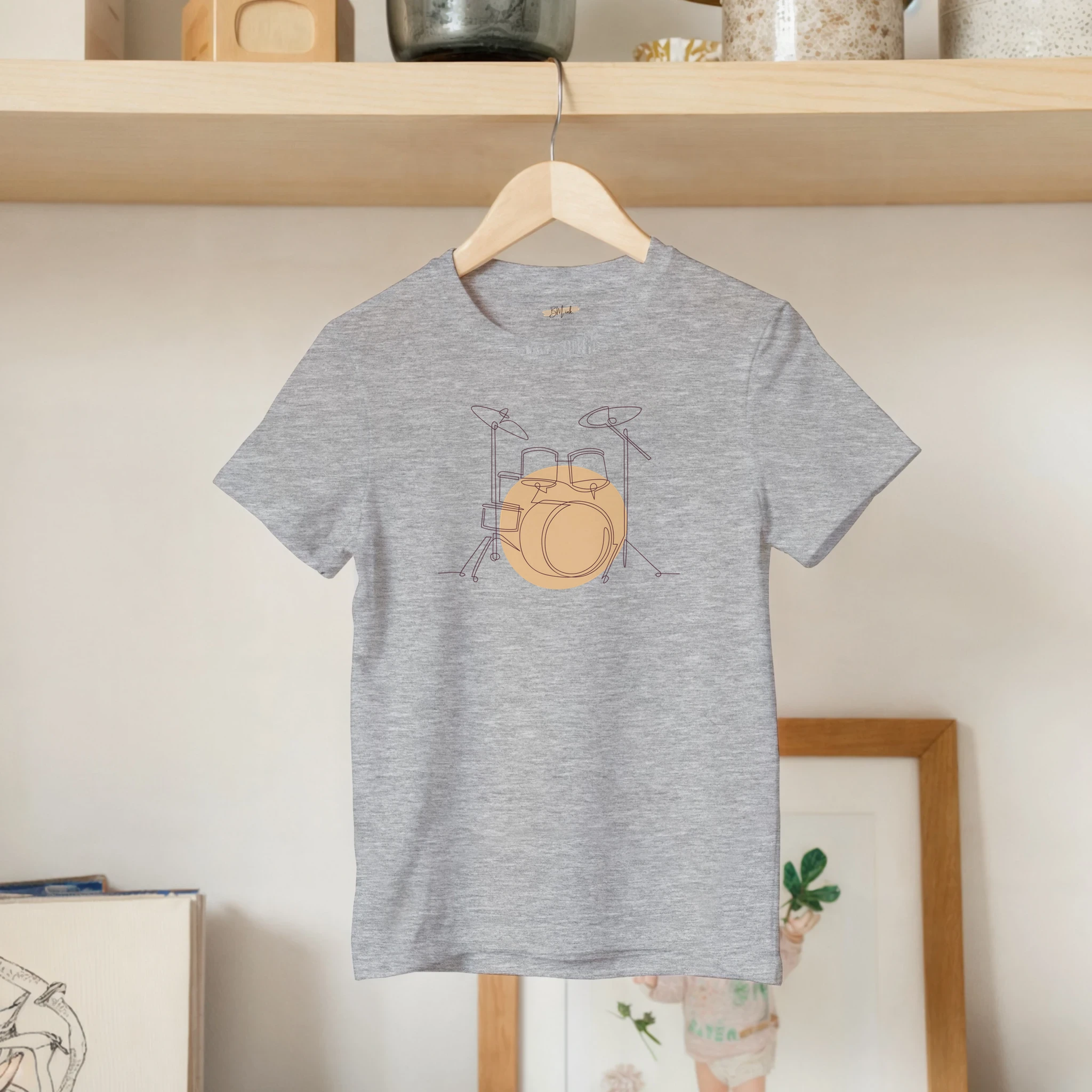 Kids T-Shirt · Drum Set (Light) Sport Grey - BM ink.