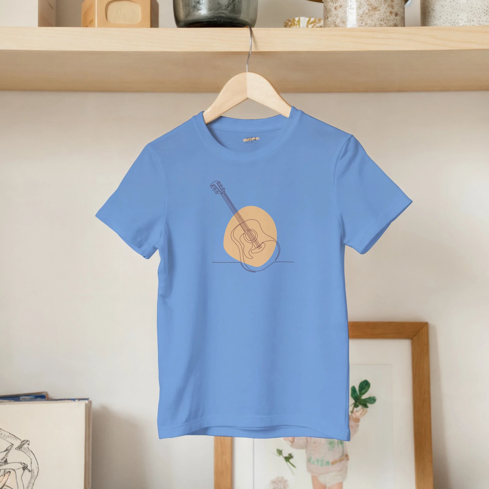 Kids T-Shirt · Acoustic Guitar (Light) Carolina Blue - BM ink.