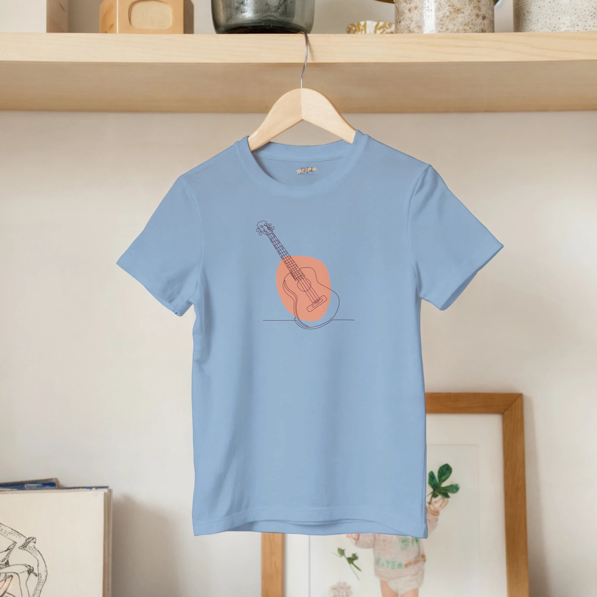 Kids T-Shirt · Acoustic Guitar (Bold) Light Blue - BM ink.