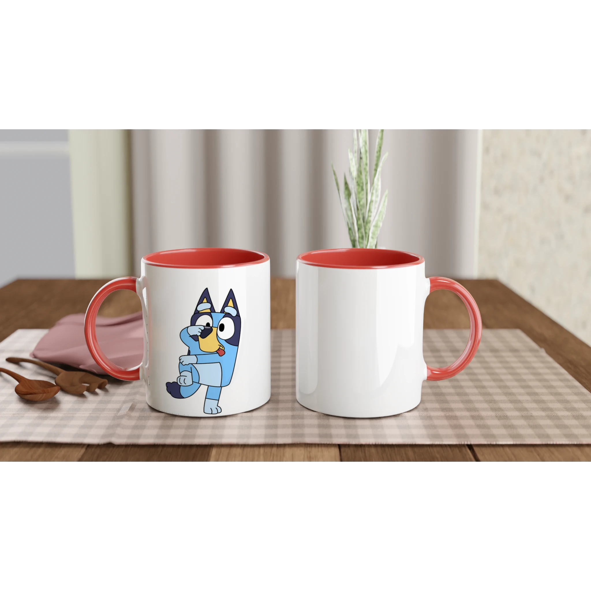 Ceramic Mug · Bluey Ceramic Red Bluey Left - BM ink.