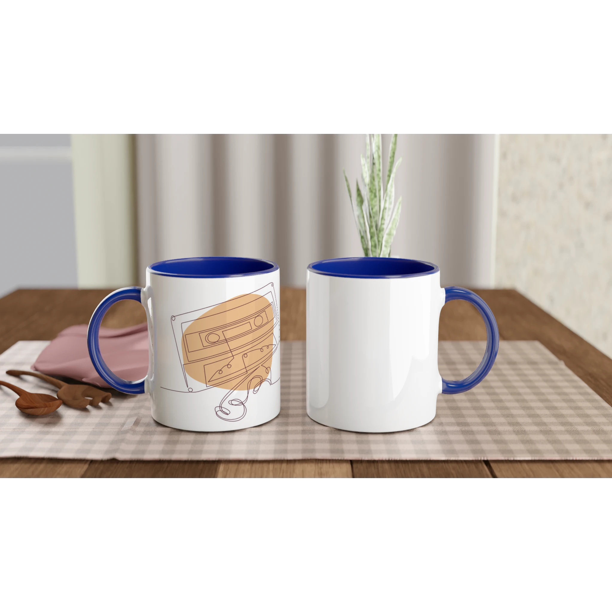 Analog Soul · Ceramic Mug Ceramic Blue Wrinkled Cassette Left - BM ink.