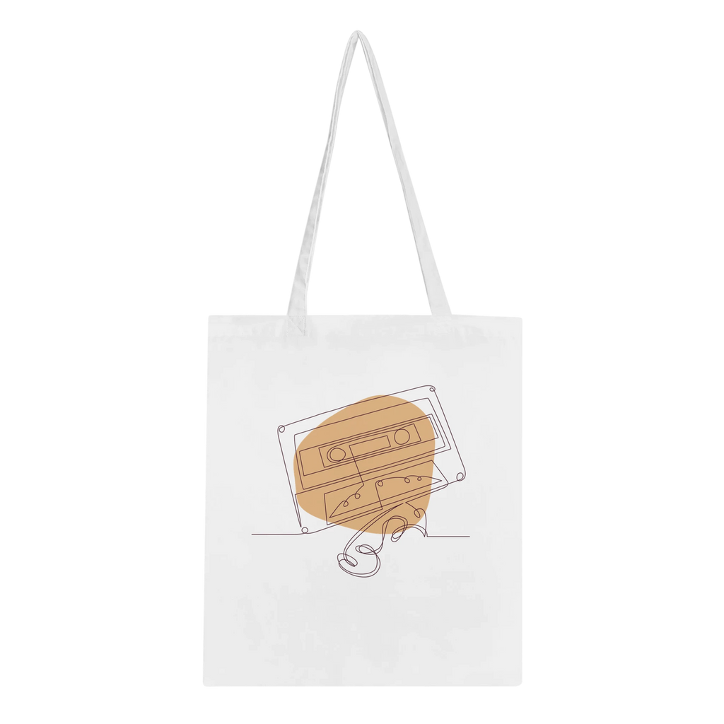Tote Bag · Audio Cassette Wrinkled Tape White - BM ink.