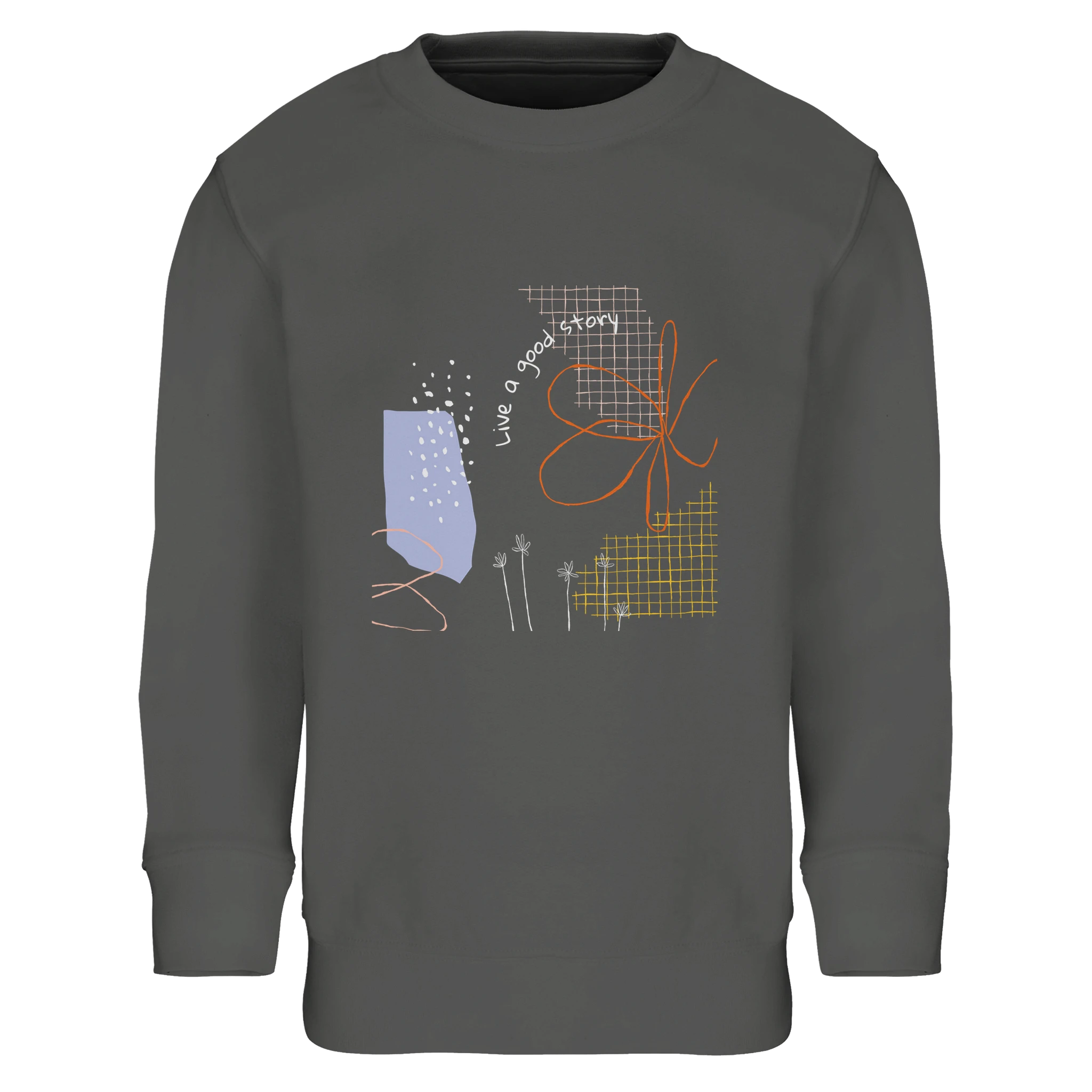 Kids Sweatshirt · Live a Good Story Grey Melange - BM ink.