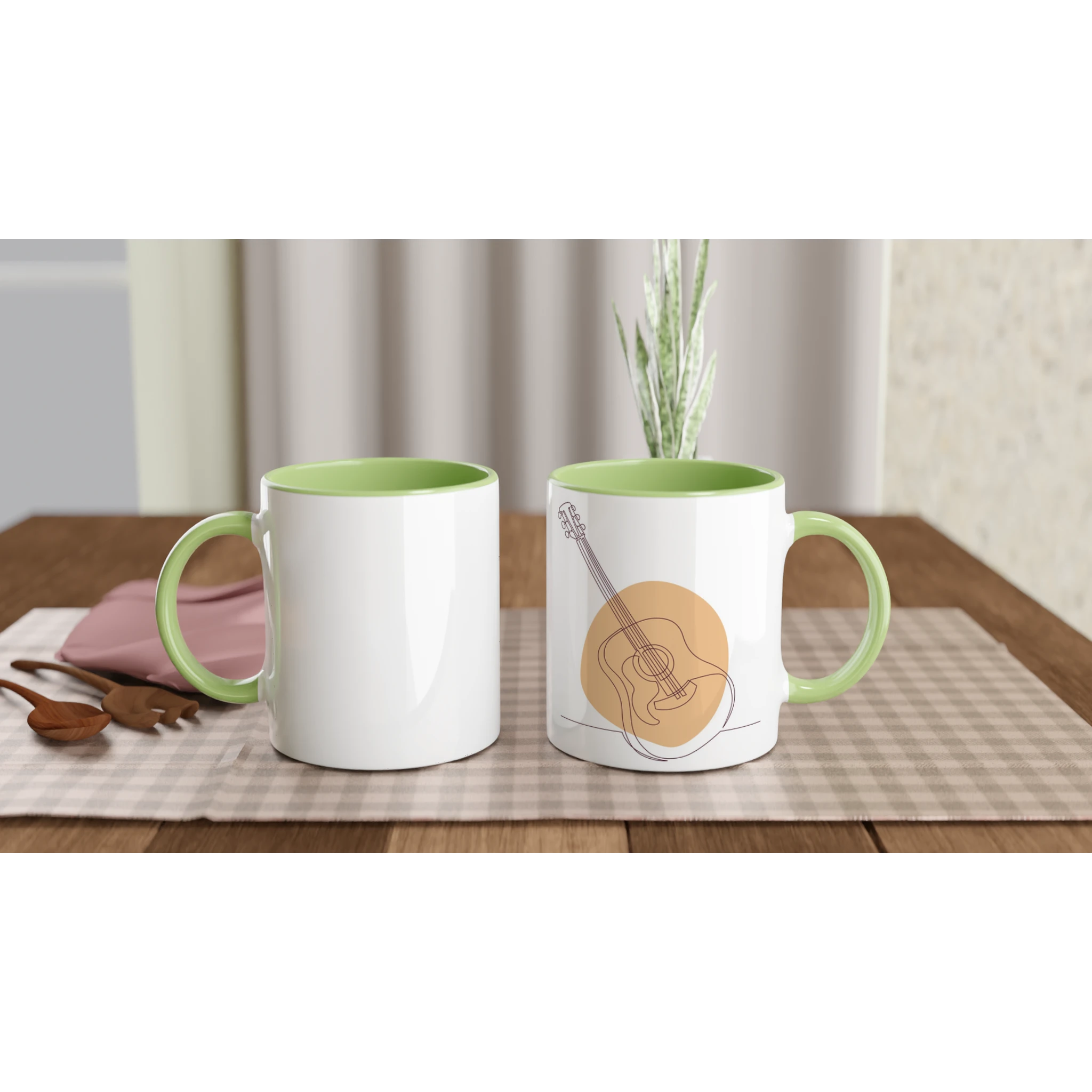 Ceramic Mug · Acoustic Guitars Ceramic Green Light Right - BM ink.