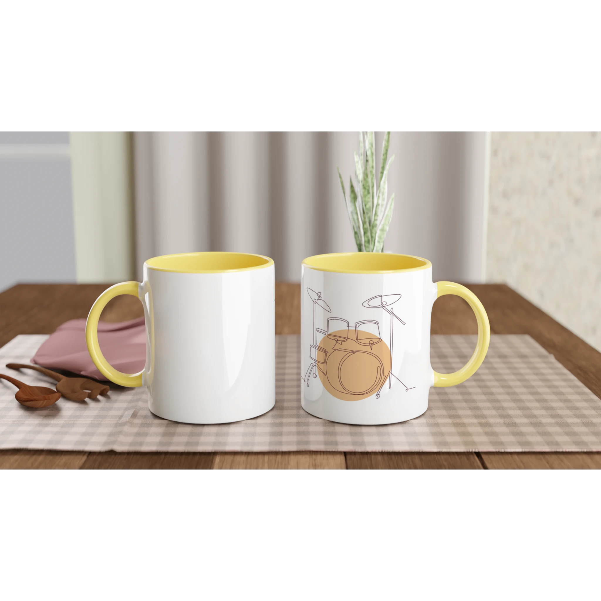 Ceramic Mug · Drum Sets Ceramic Yellow Light Right - BM ink.