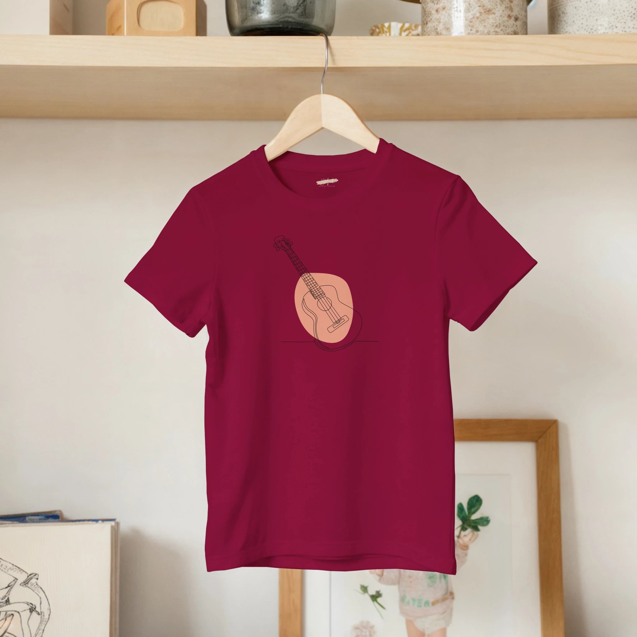 Kids T-Shirt · Acoustic Guitar (Bold) Cardinal Red - BM ink.