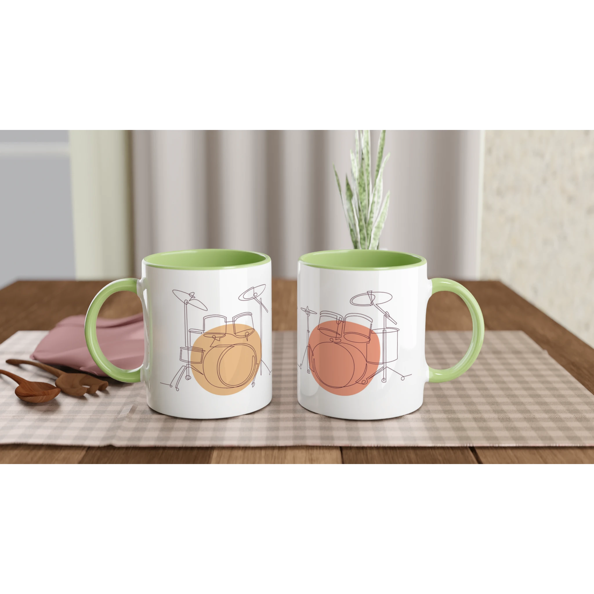 Ceramic Mug · Drum Sets Ceramic Green Both Drum Sets - BM ink.