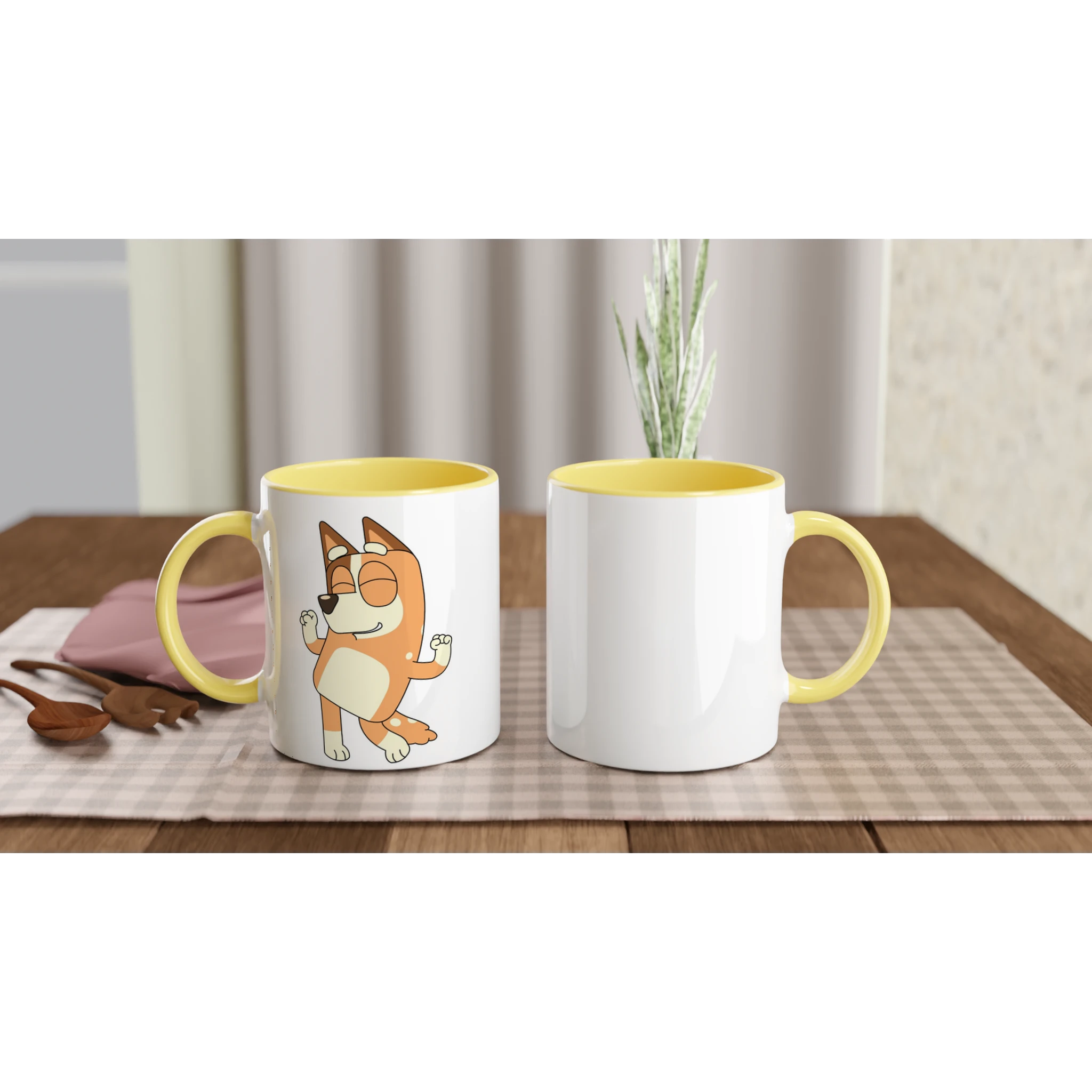 Ceramic Mug · Bluey's Mom Chilli Ceramic Yellow Chilli Left - BM ink.