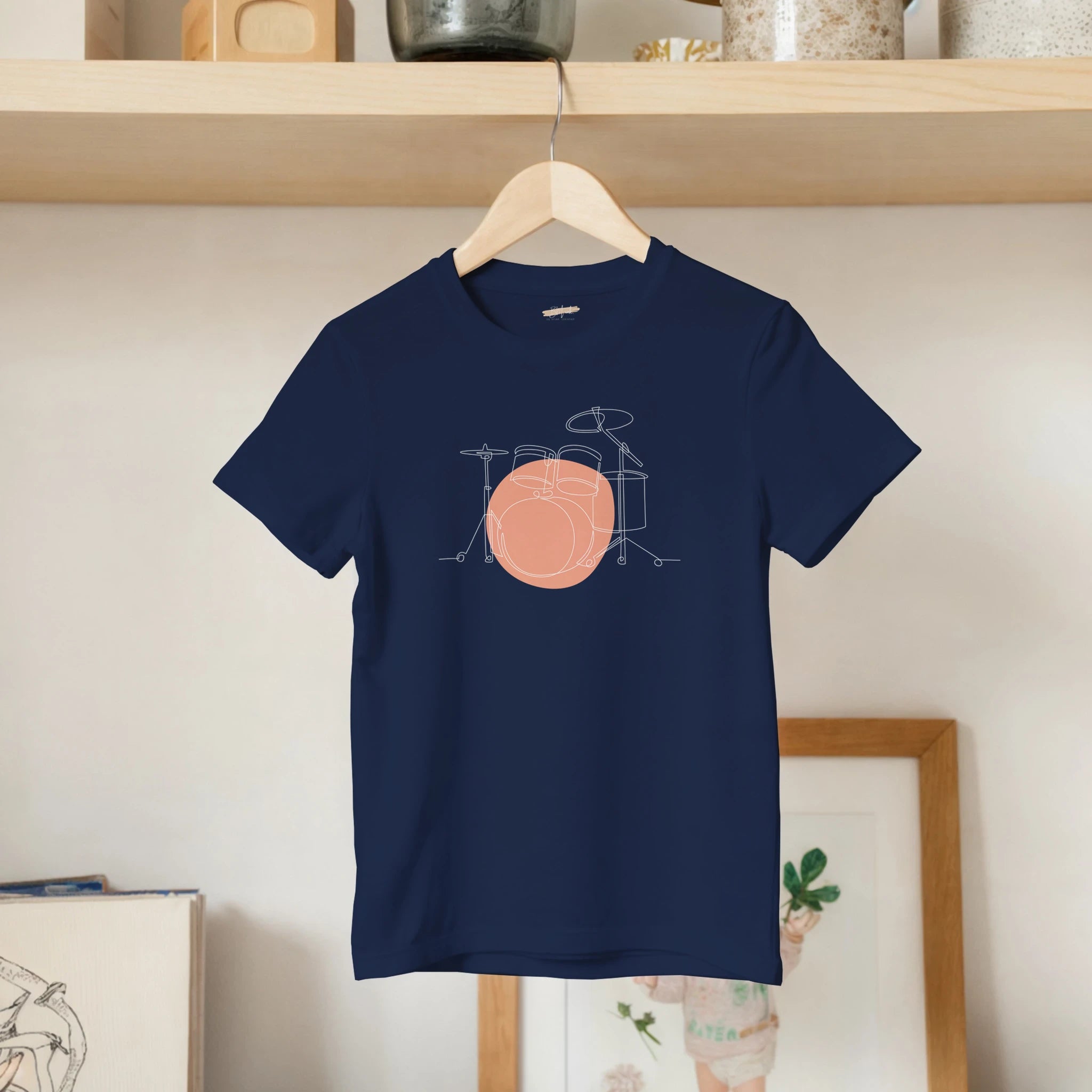 Kids T-Shirt · Drum Set (Bold) Navy - BM ink.