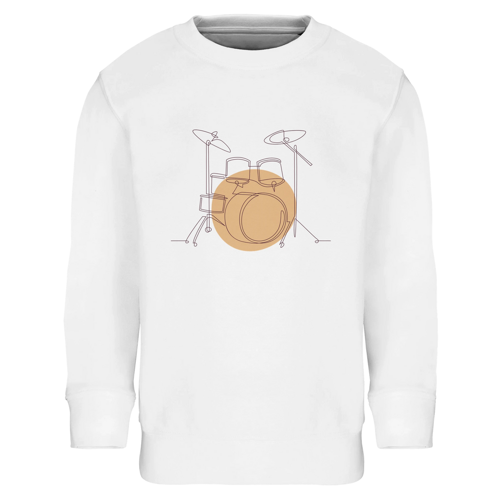 Kids Sweatshirt · Drum Set (Light) White - BM ink.