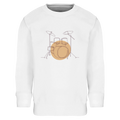 Kids Sweatshirt · Drum Set (Light) White - BM ink.
