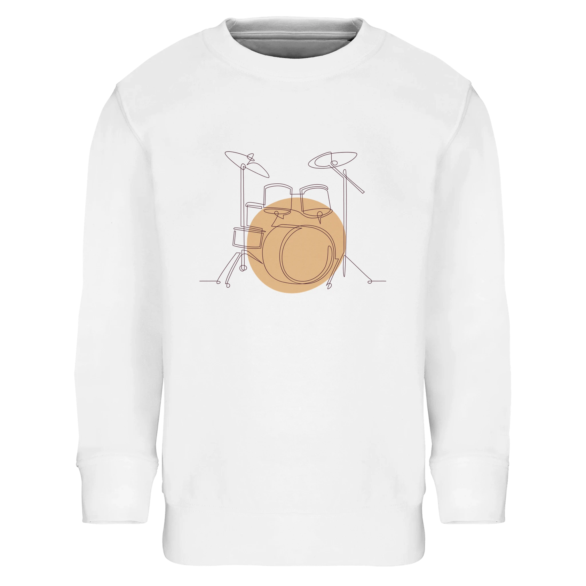 Kids Sweatshirt · Drum Set (Light) White - BM ink.
