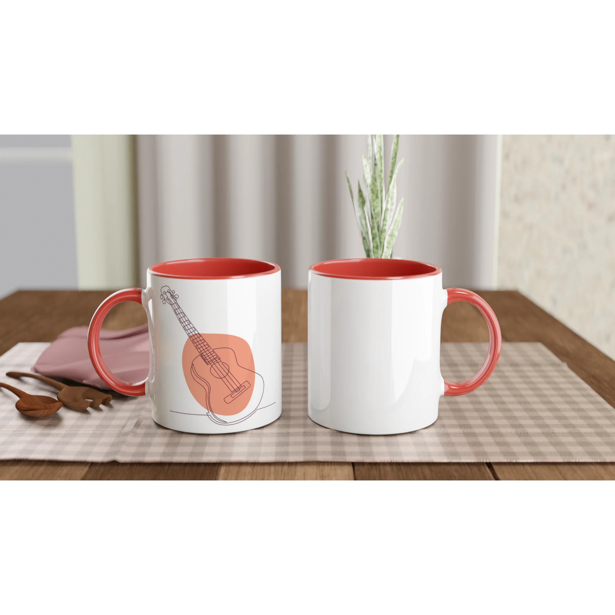 Ceramic Mug · Acoustic Guitars Ceramic Red Bold Left - BM ink.