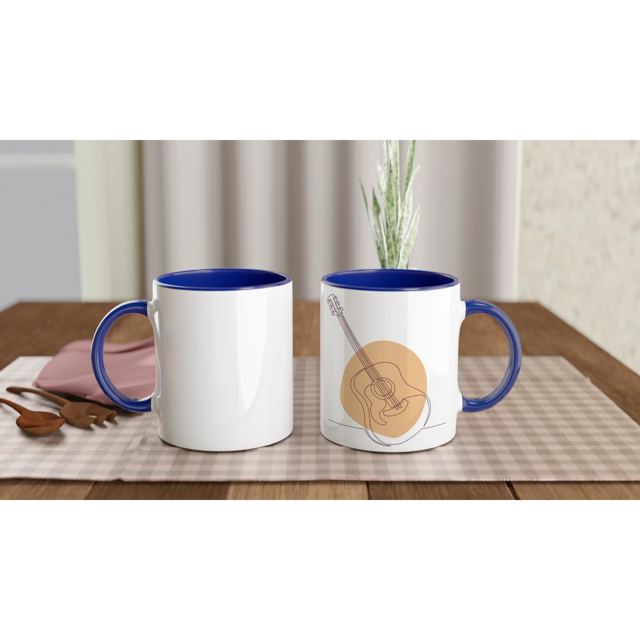 Ceramic Mug · Acoustic Guitars Ceramic Blue Light Right - BM ink.