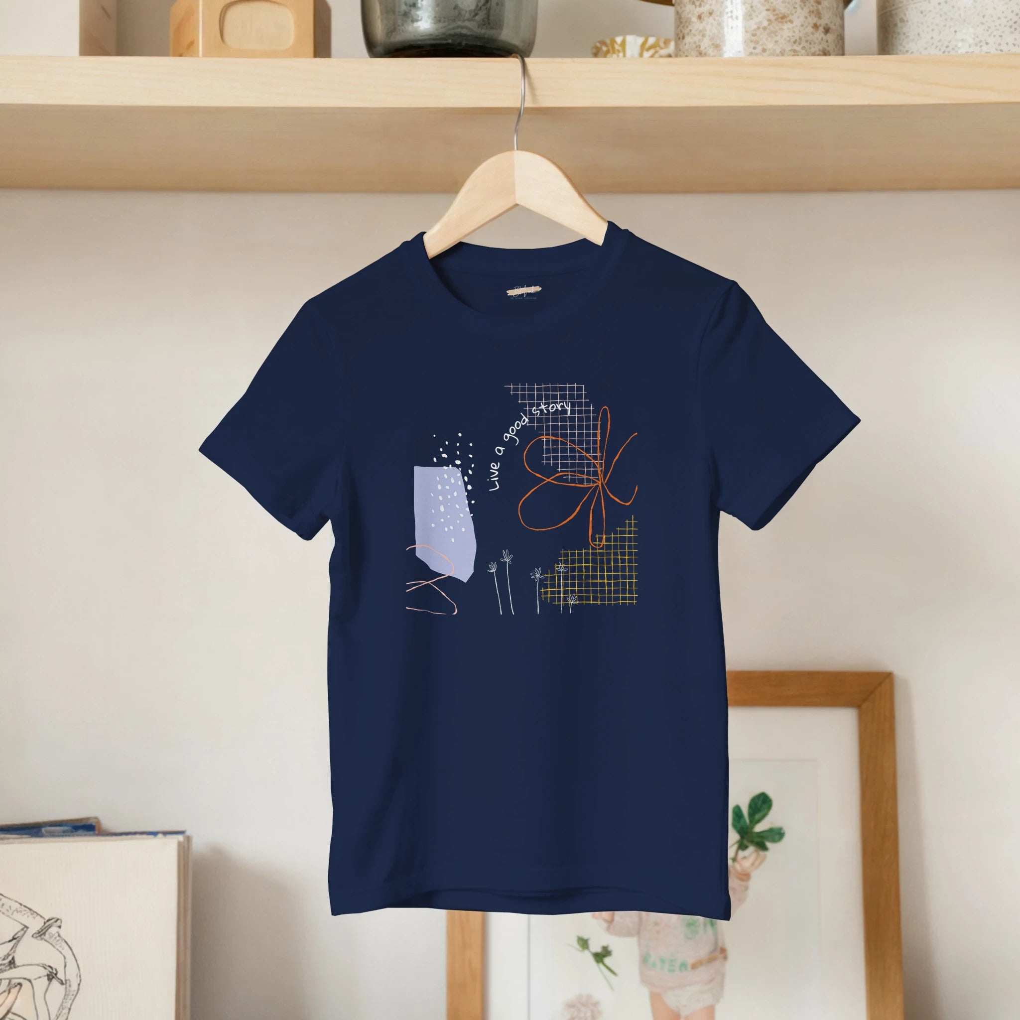 Kids T-Shirt · Live a Good Story Navy - BM ink.