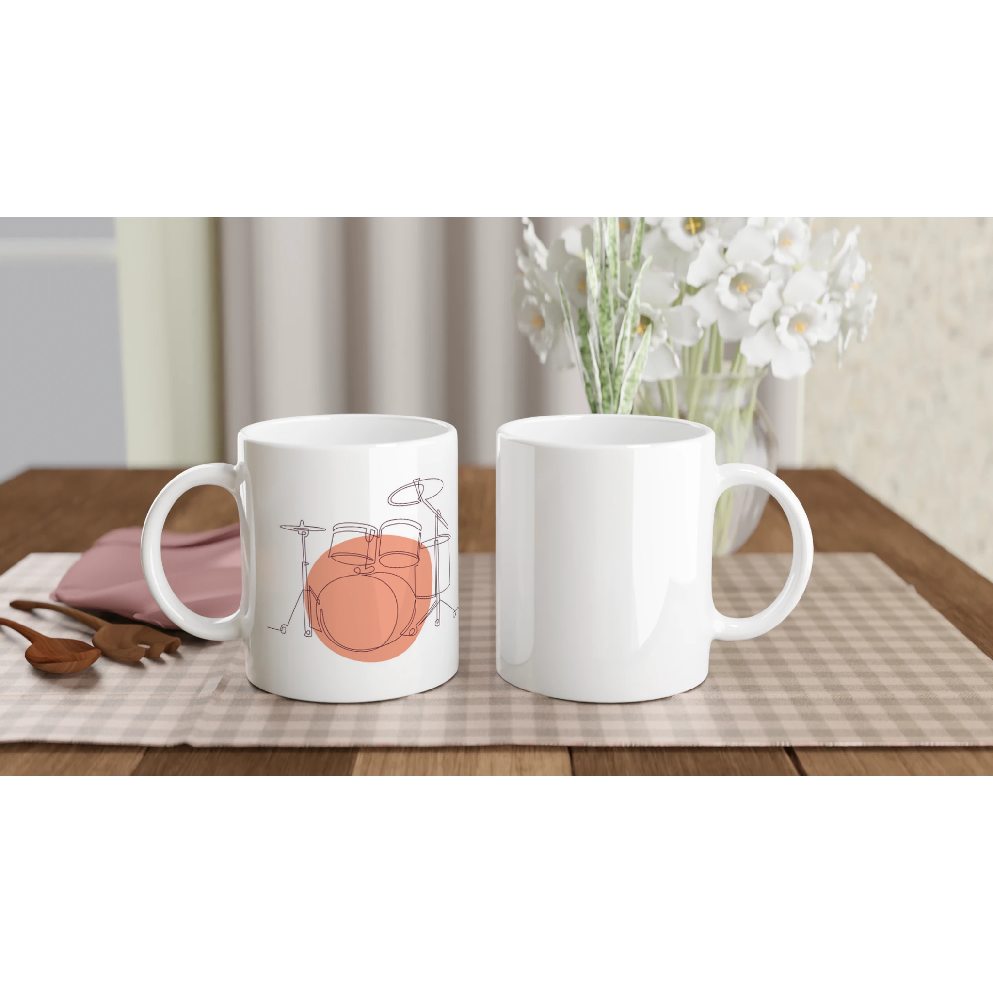 Ceramic Mug · Drum Sets Ceramic White Bold Left - BM ink.