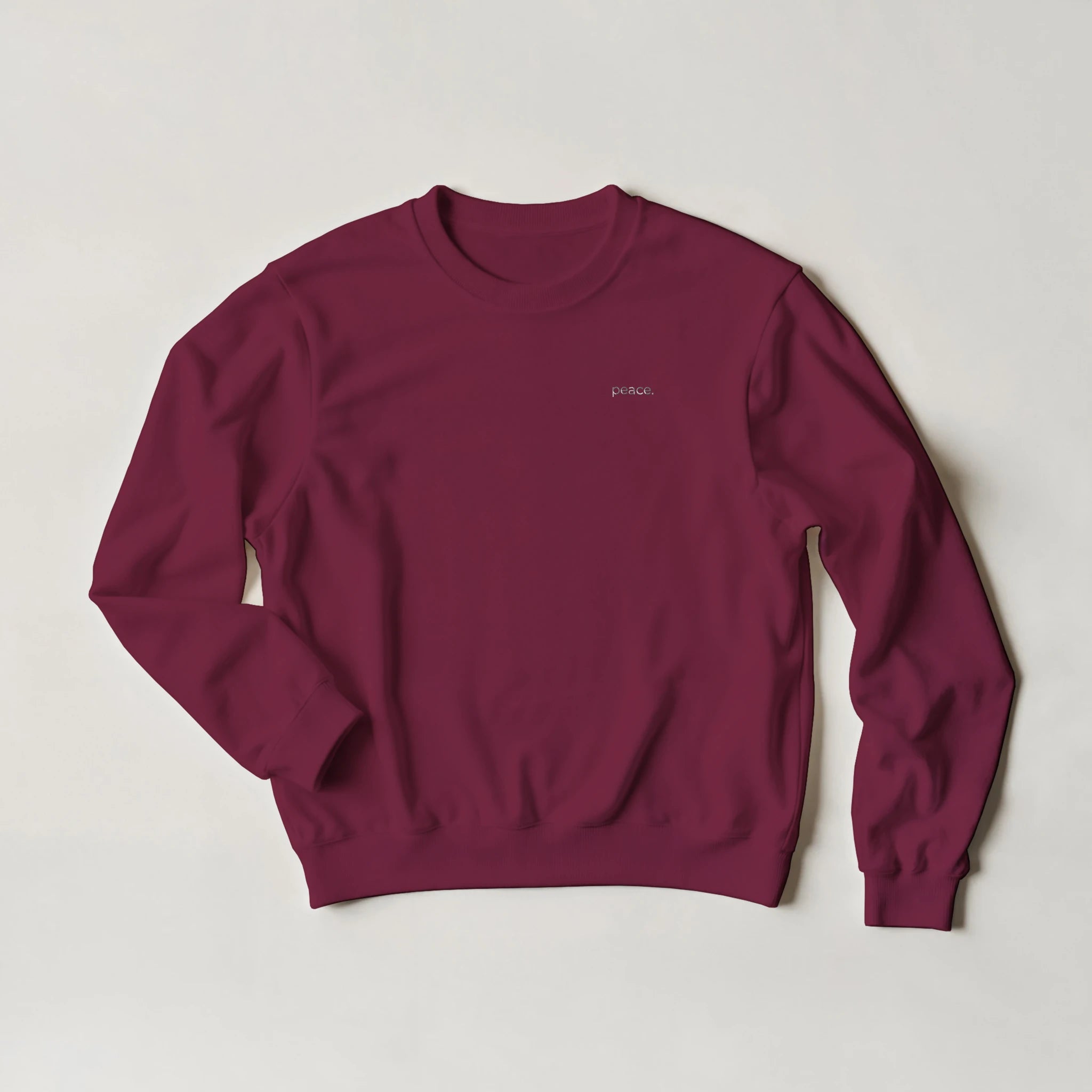 peace. · Embroidered Adult Sweatshirt Maroon - BM ink.