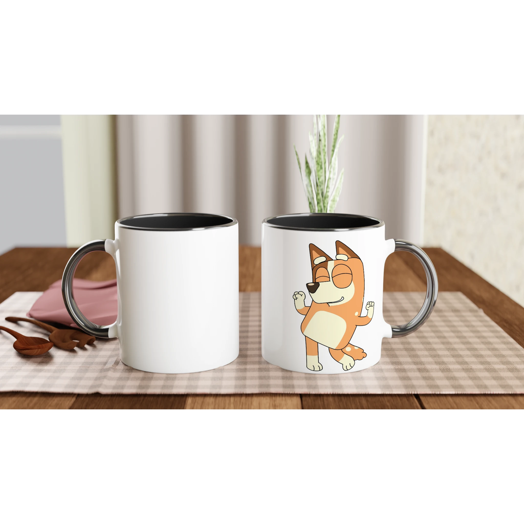 Ceramic Mug · Bluey's Mom Chilli Ceramic Black Chilli Right - BM ink.