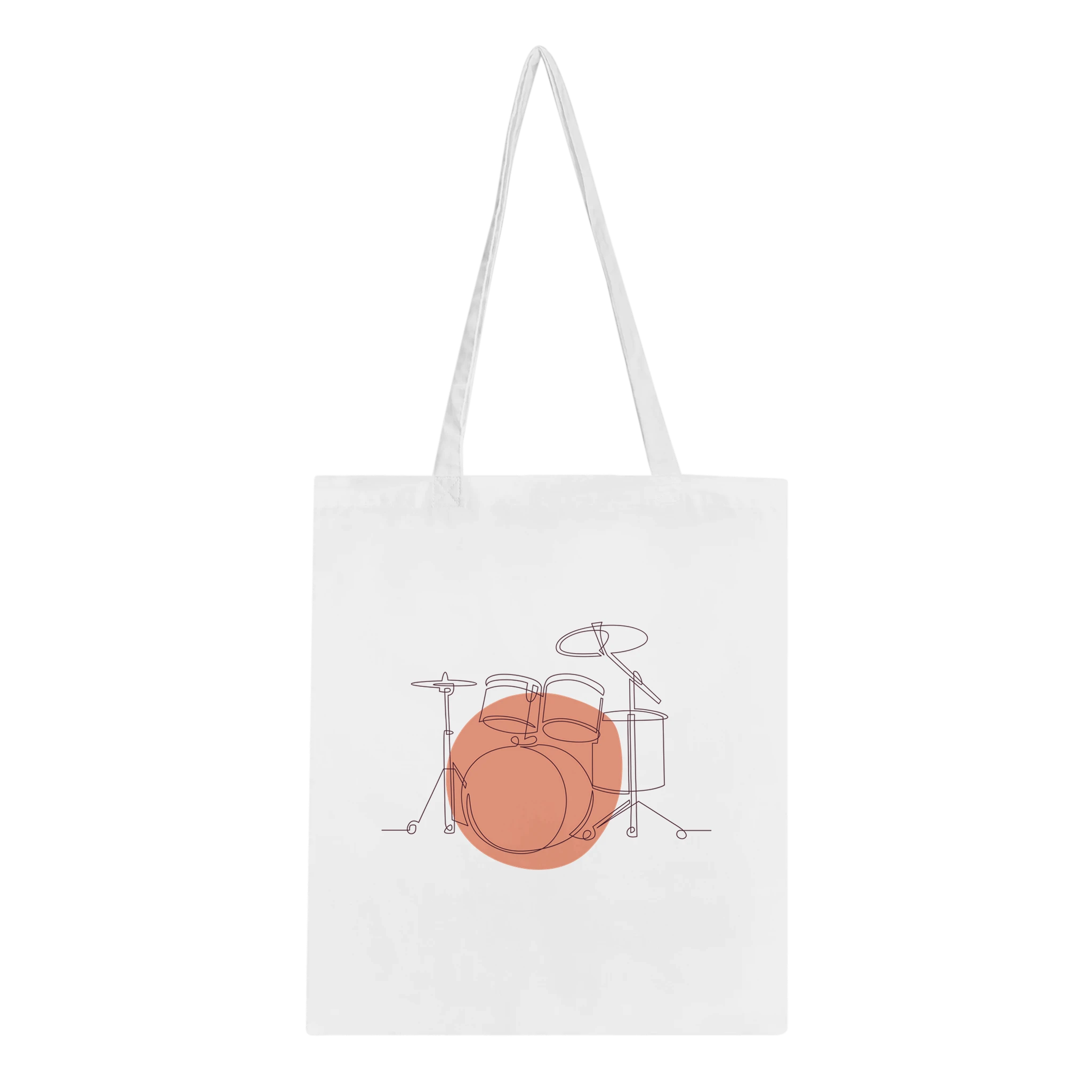 Tote Bag · Drum Set (Bold) White - BM ink.