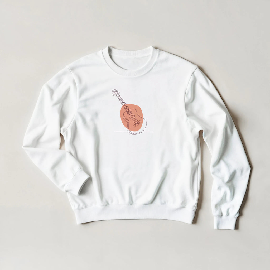 Adult Sweatshirt · Acoustic Guitars White Bold - BM ink.