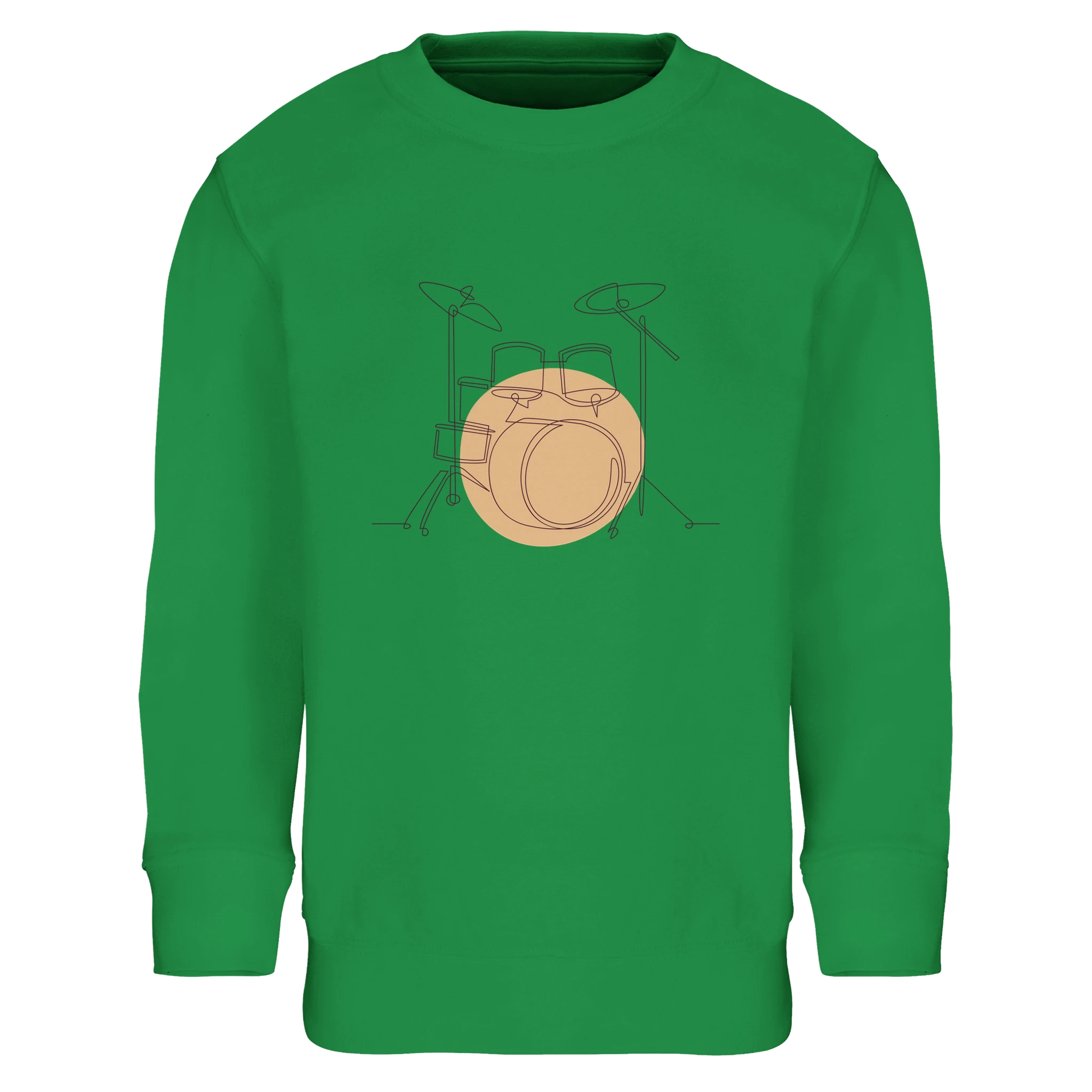 Kids Sweatshirt · Drum Set (Light) Kelly Green - BM ink.