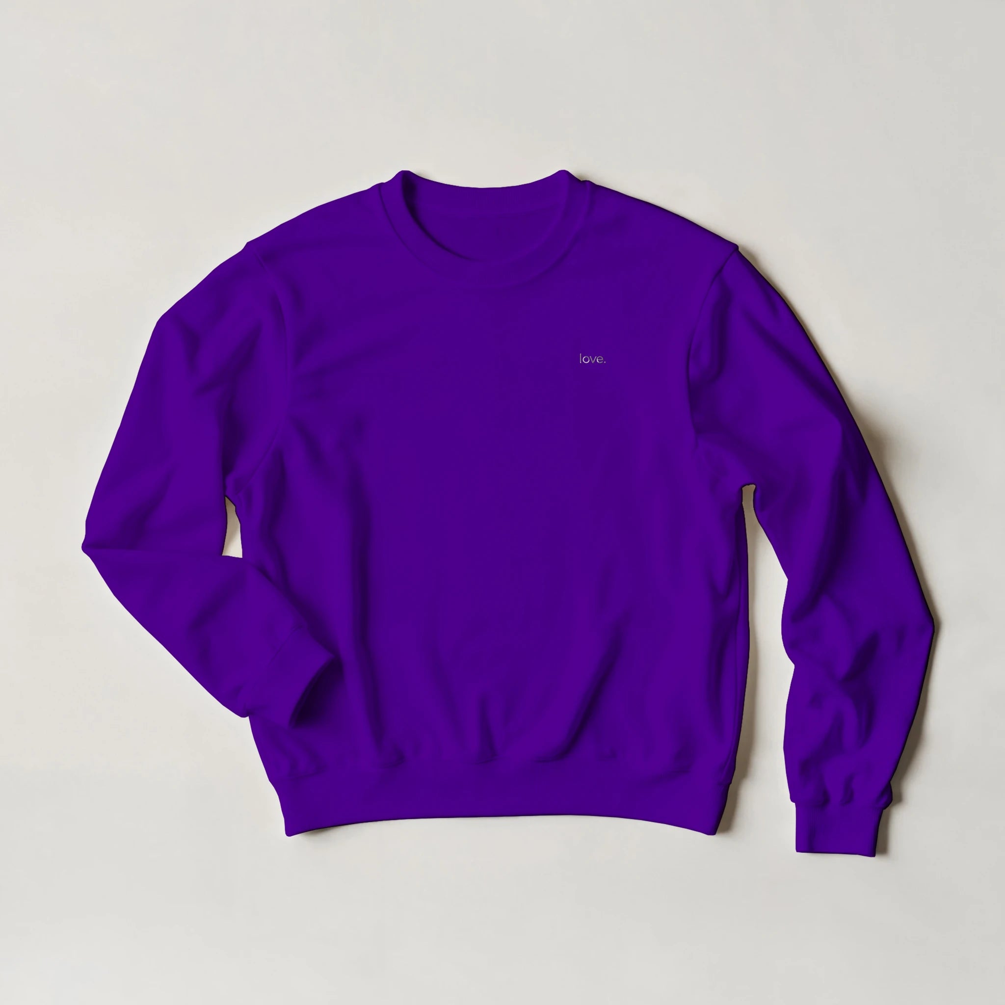 love. · Embroidered Adult Sweatshirt Purple - BM ink.