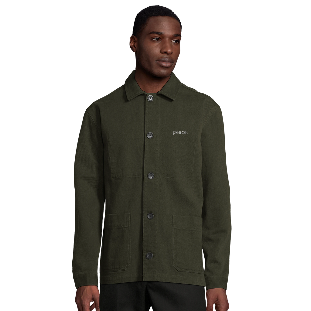 peace. · Embroidered Adult Premium Jacket Deep Khaki - BM ink.