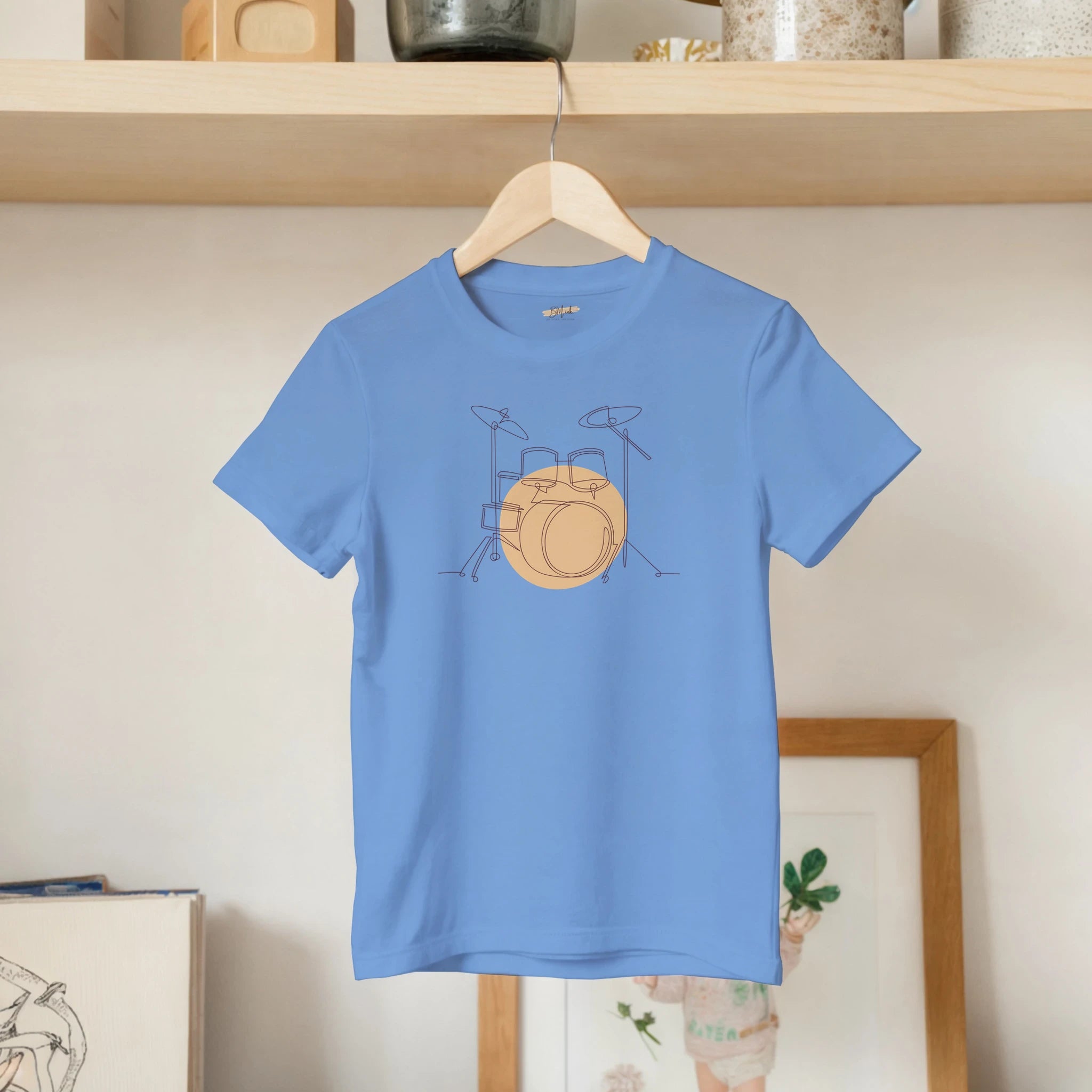 Kids T-Shirt · Drum Set (Light) Carolina Blue - BM ink.