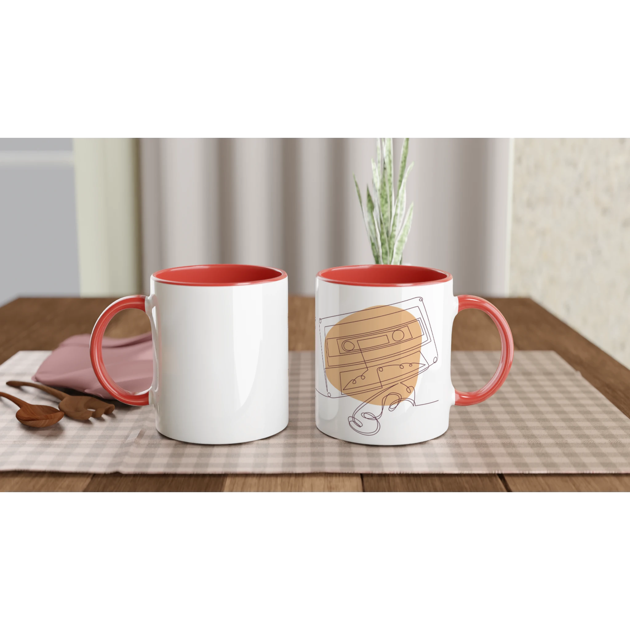 Analog Soul · Ceramic Mug Ceramic Red Wrinkled Cassette Right - BM ink.