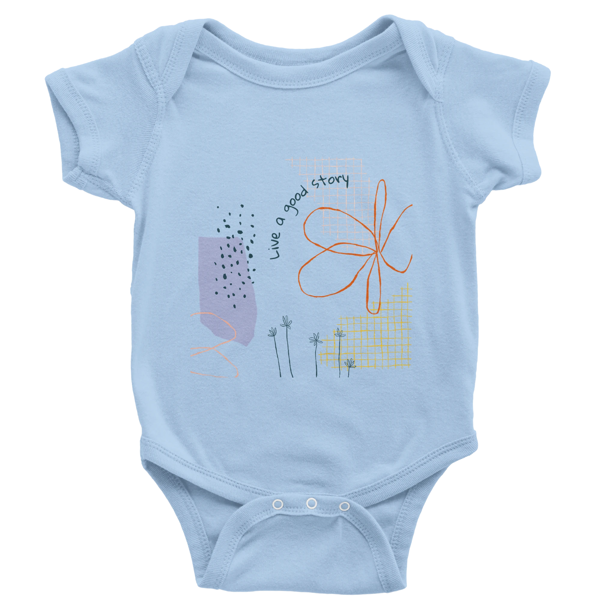 Baby Bodysuit · Live a Good Story Baby Blue - BM ink.