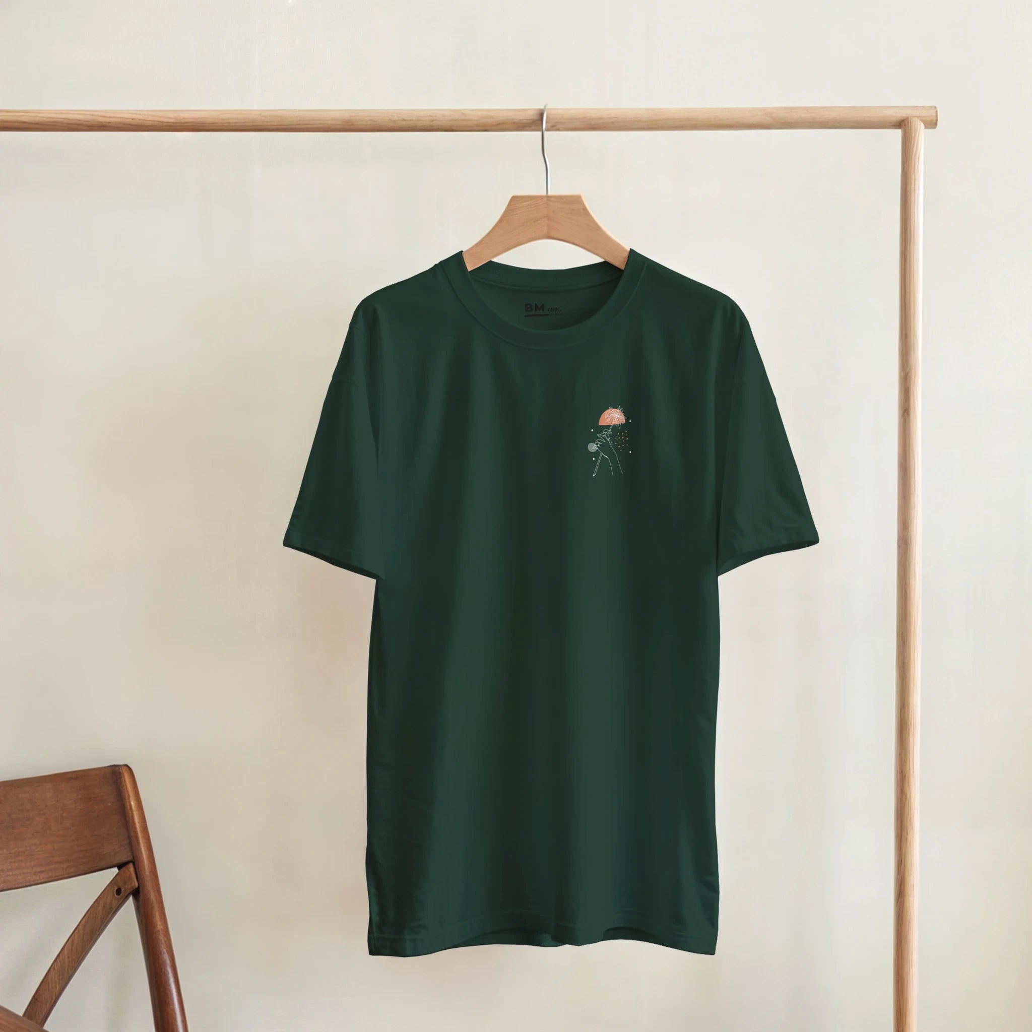 Quiet Bloom · Adult T-Shirt Subtle Forest Green - BM ink.