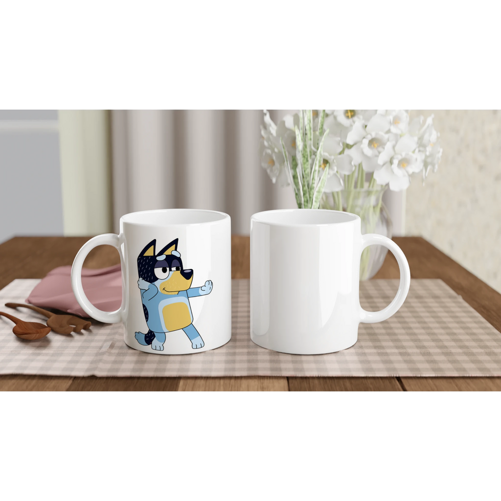 Ceramic Mug · Bluey's Dad Bandit Ceramic White Bandit Left - BM ink.