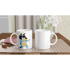 Ceramic Mug · Bluey's Dad Bandit Ceramic White Bandit Left - BM ink.