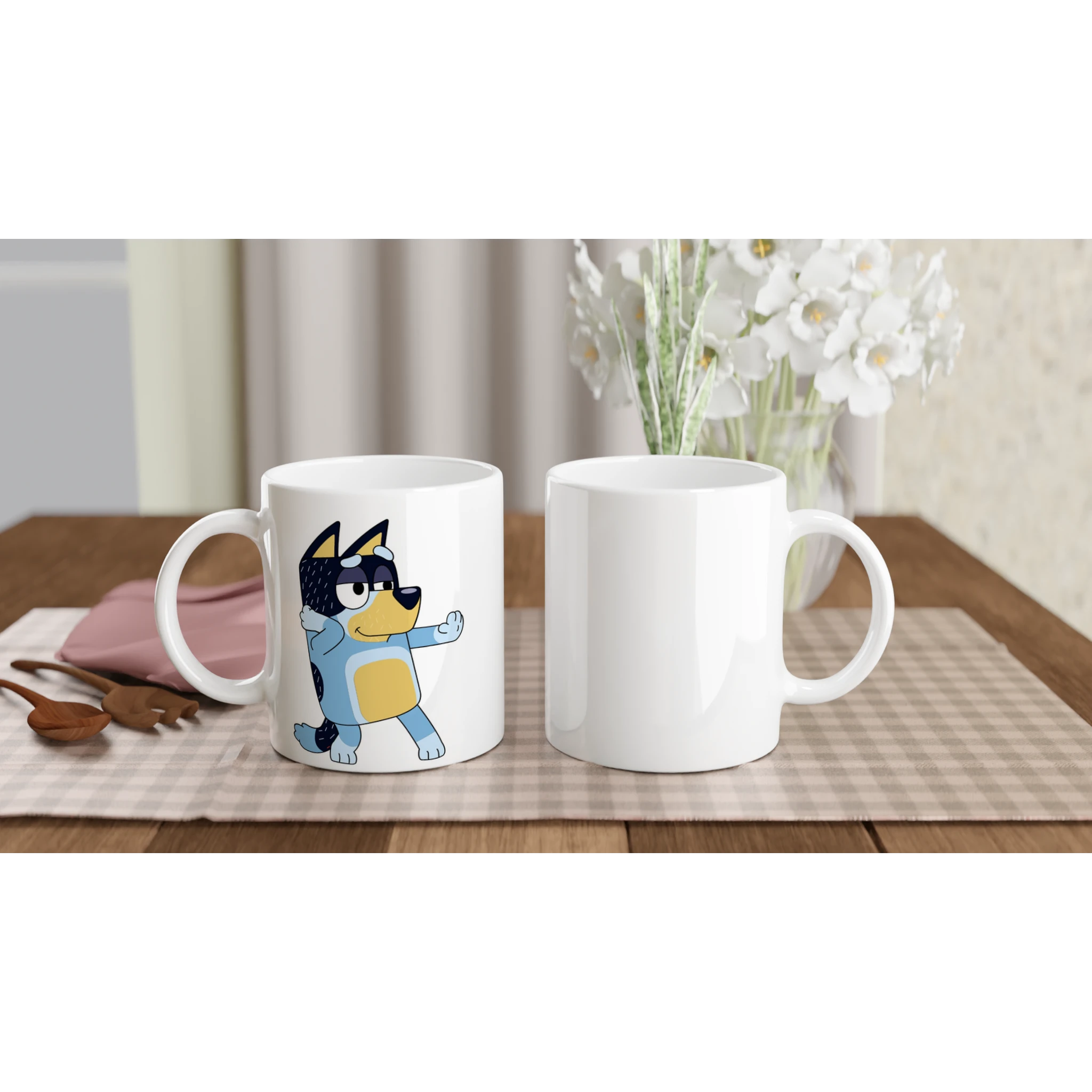 Ceramic Mug · Bluey's Dad Bandit Ceramic White Bandit Left - BM ink.