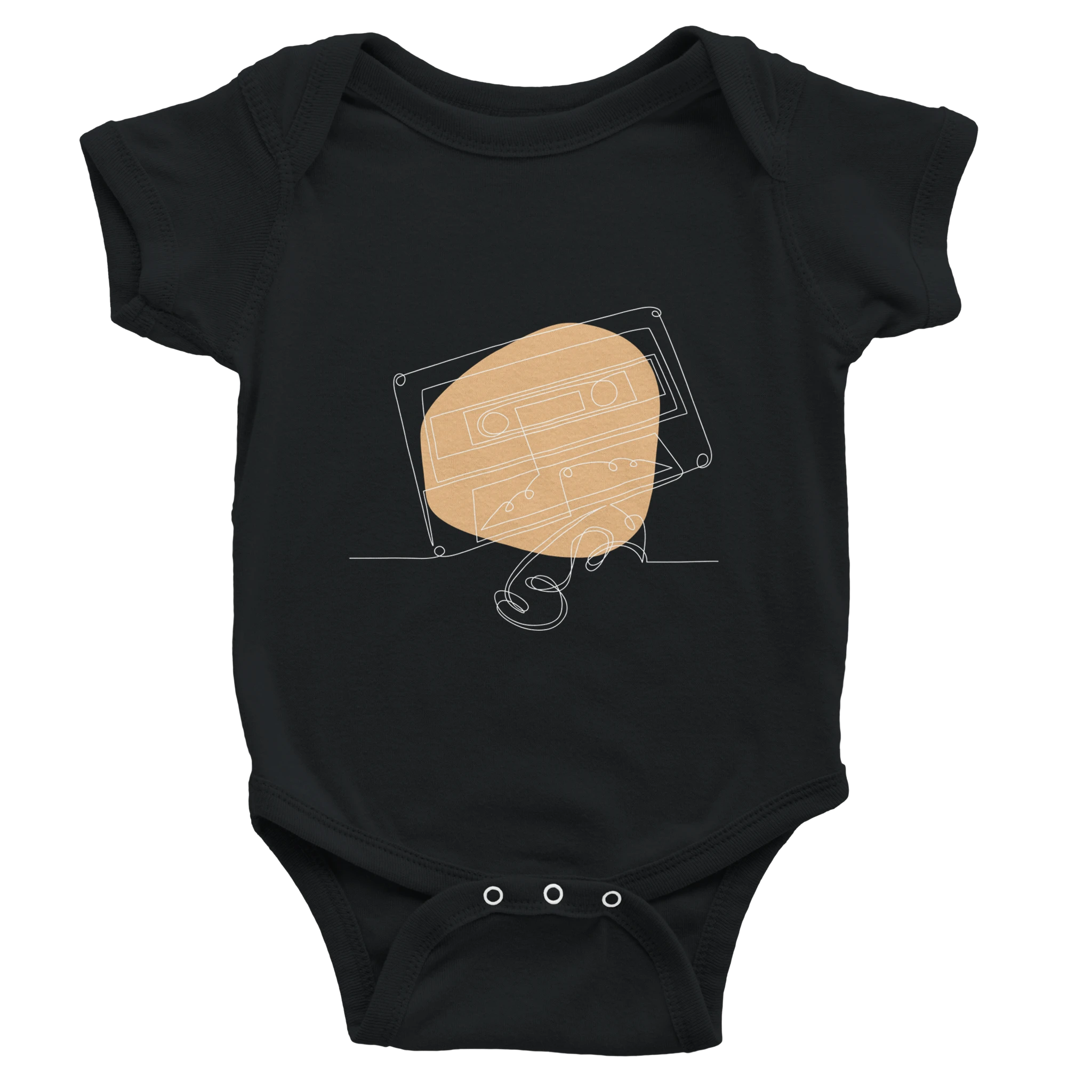 Baby Bodysuit · Audio Cassette Wrinkled Tape Black - BM ink.